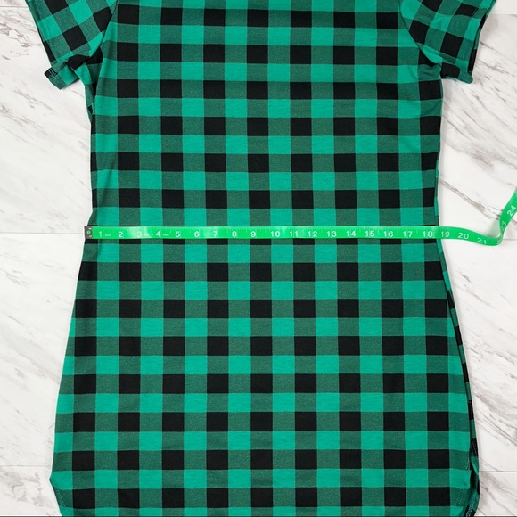 Plus Size Trendy Green Checkered Dress - Picture 5 of 8